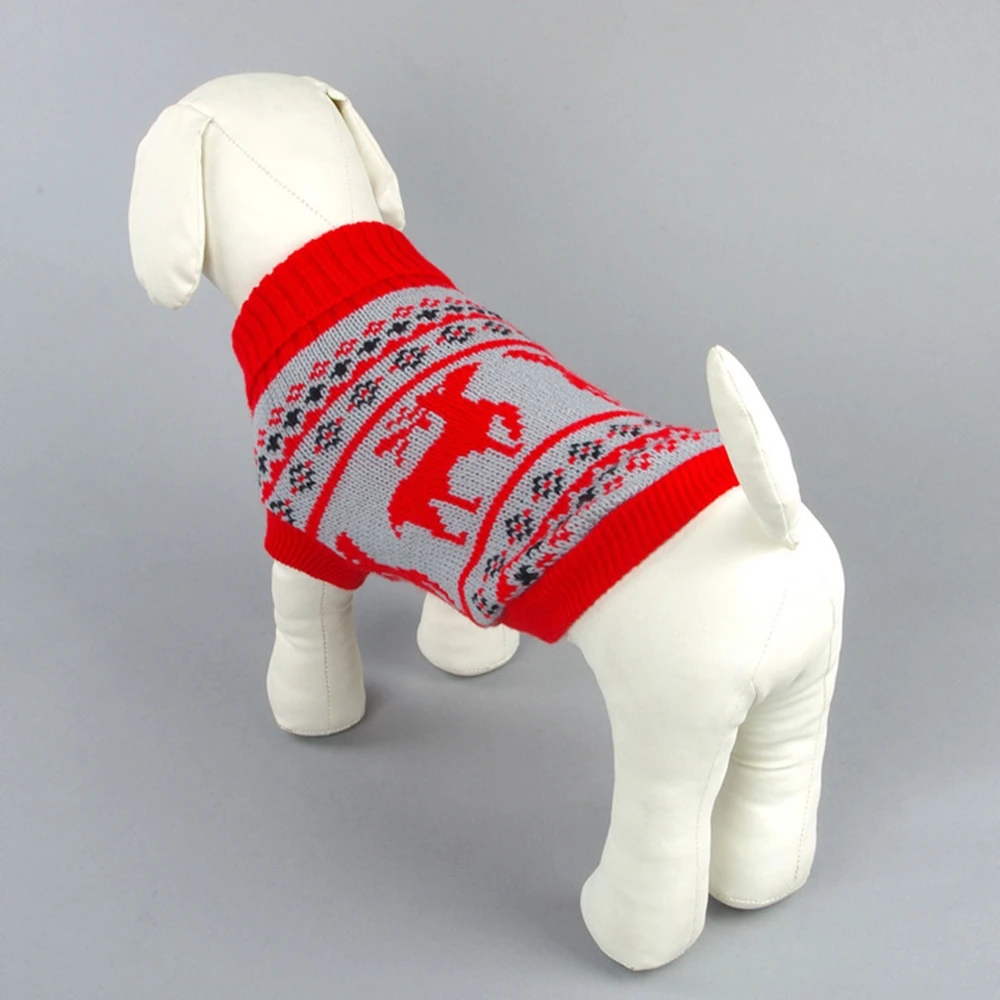 Свитер для домашних животных с высоким воротником и узором в виде лося одежда