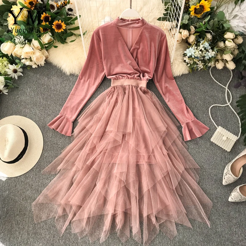 YuooMuoo хорошее качество удобное романтичное женское розовое вечернее платье сезон