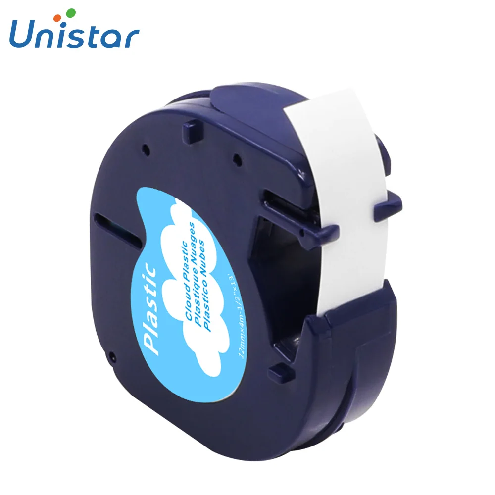 Cotton Cloud Plastic 91201 совместимая с DYMO Letratag пластиковая лента 12 мм черная на белом LT 91201 91331 91221 лента для этикеток Dymo Letra принтер тегов - Цвет: Cotton Cloud Plastic