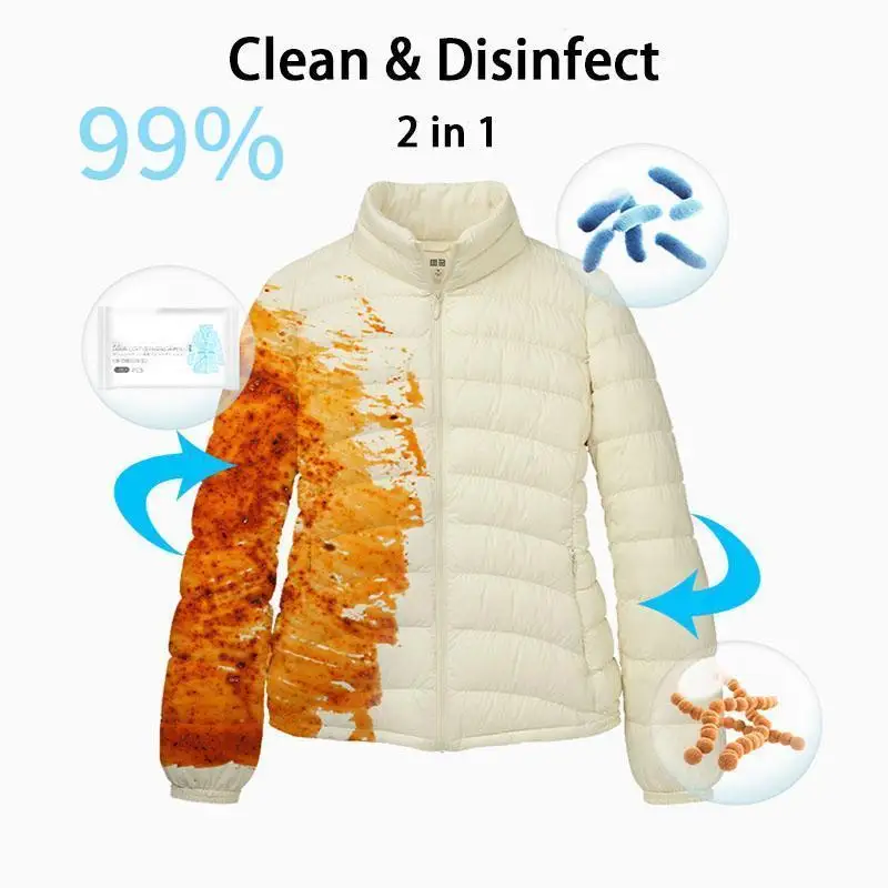 

Wash-free Cleaning Wipes Down Jacket Wet Wipes Dry Clean Agent Degreasing Decontamination laundry Jewelry Mobile Phone Clean Wip