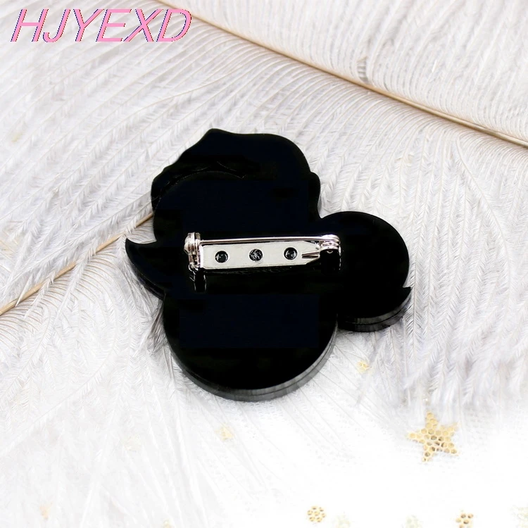 Брошь для Хэллоуина (безопасная булавка) мышь ведьма шляпа зеркальная блестящая