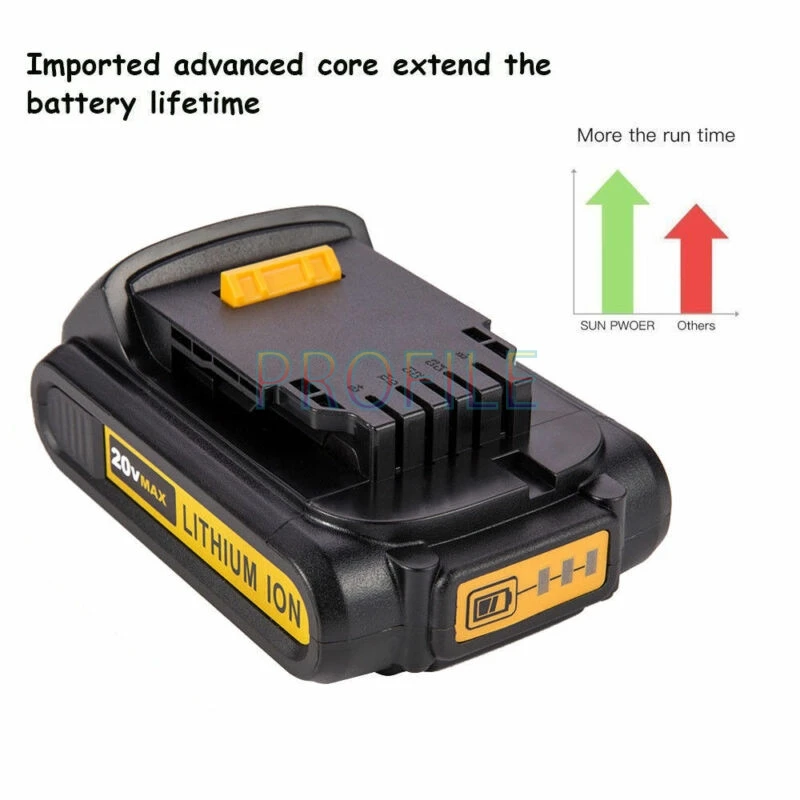 Литий ионный инструмент GTF 20 в 2000/4000/6000 мАч с лампочкой перезаряжаемая литиевая