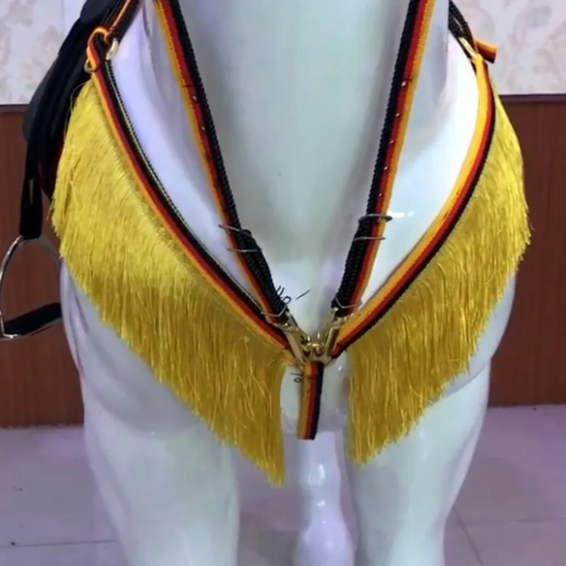 Adjustable Horse Riding Equipment Halter Horse Bridle Harness Breastplate Breast Collar Tassel Horse Equestrian Accessories
