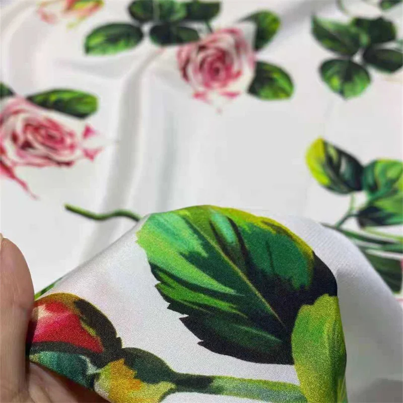 

Rose Flower Silk Fabric Big-name High-end Stretch 18 Mum Crepe De Chine Dress Shirt Clothing Mulberry Silk Fabric