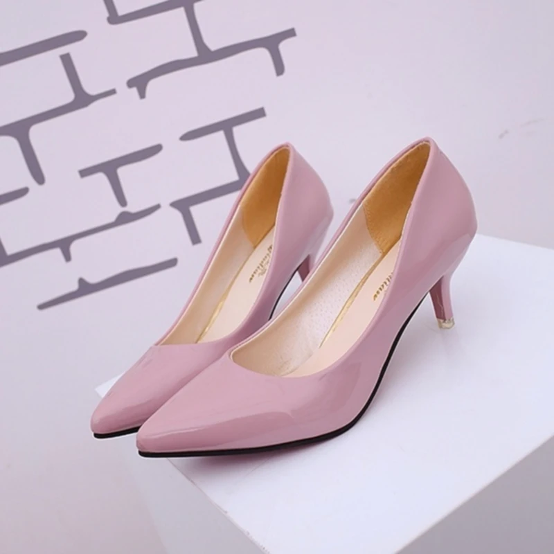 

Plus Size 35-40 Woman Office Shoes Fashion Pointed Toe Woman Pump Group Shallow High Heel Pu Women's Party Shoes