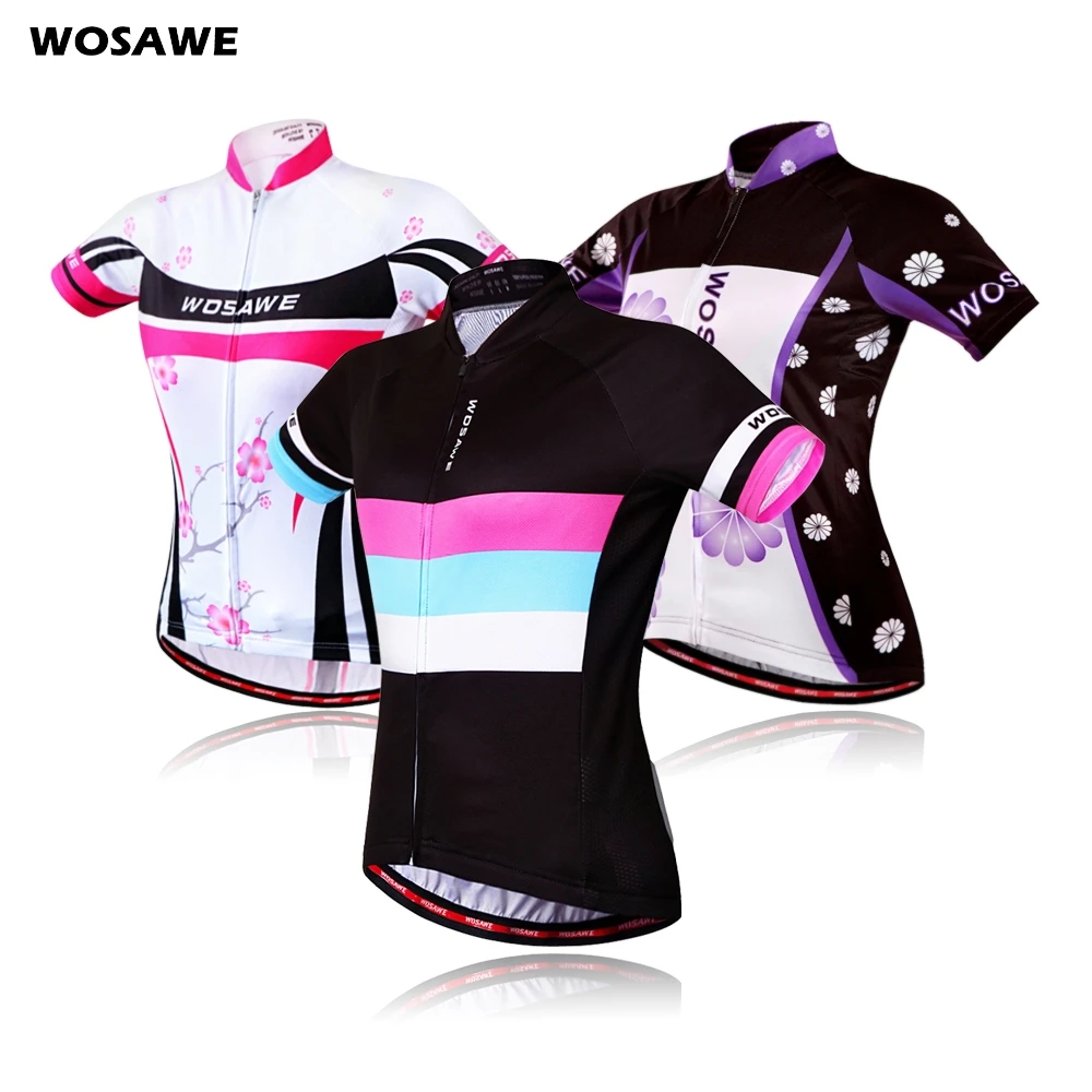 

WOSAWE Women's Short Sleeve MTB Jerseys Bike Sportswear Breathable Clothing Base layer Downhill Bicycle Cycling Shirts Ladies