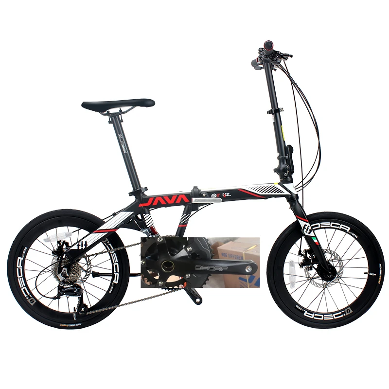 Java Folding Bicycle FIT Aluminum Alloy Frame 20 Inch 406 18 Speed Disc Brake Foldable Bike Hollow Crank Portable Light | Спорт и