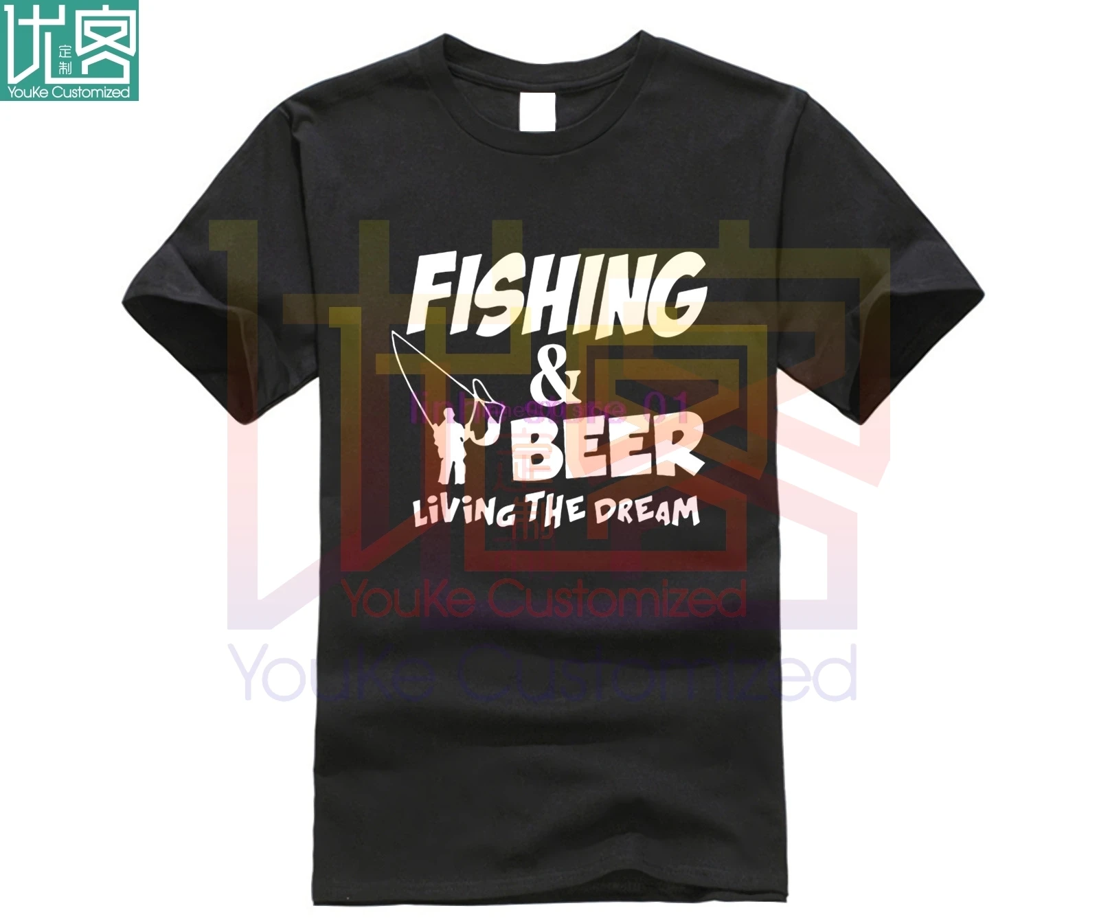 S соответствует хлопковая Футболка Fishinger пива рыбы живущие в мечта ботинки
