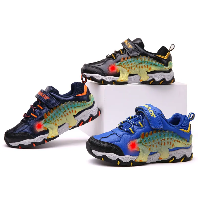 

Children Shoes Boys Sneakers Dinosaur LED Shoes Child Leisure Trainers Casual Breathable Kids Running Shoes