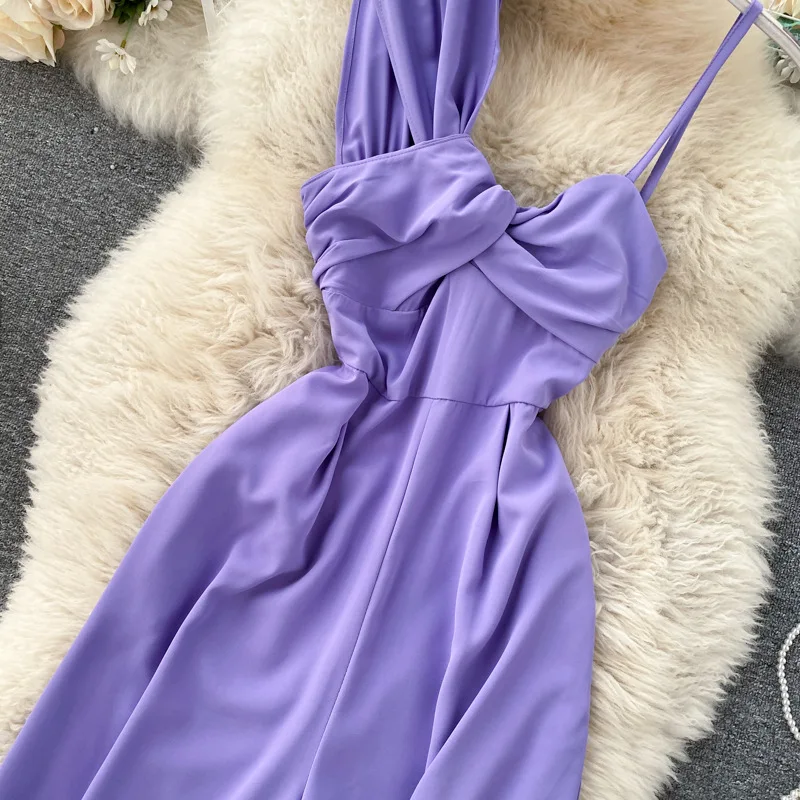 

Korean Spring Autumn New Asymmetrical One Piece Jumpsuit Off The Shoulder Twisted Waist Casual Wide Leg Pants Fashion Outfit