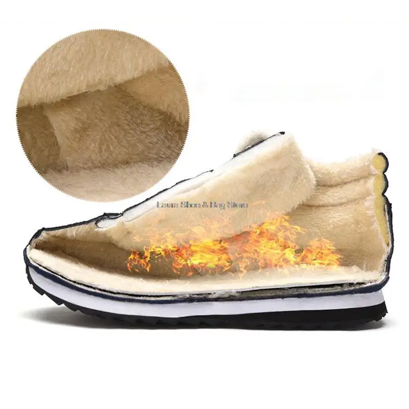 Зимние ботинки унисекс для мужчин и женщин теплые плюшевые зимние мужские