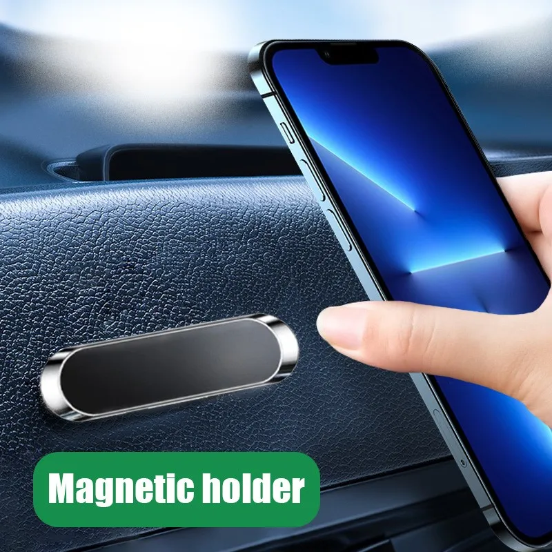 

Magnetic Car Phone Holder Dashboard Mini Strip Shape Stand in Car For iPhone Samsung Xiaomi Metal Magnet GPS Mount for Wall