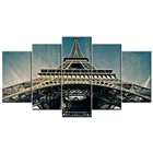 Картина на холсте с изображением Эйфелевой башни, Парижа, Франции, 5 шт.