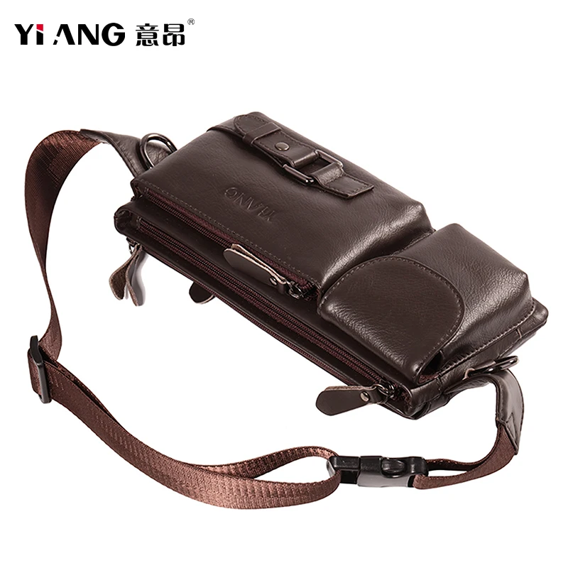 Поясная Сумка из натуральной кожи для мужчин забавная Сумочка телефона дорожный