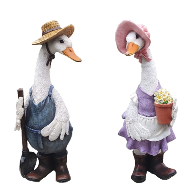 

MXLB Ceramic Duck Garden Decor Duck Ornaments Garden Lawn Duck Statues Courtyard Decor Indoor Outdoor Art Garden Decoration