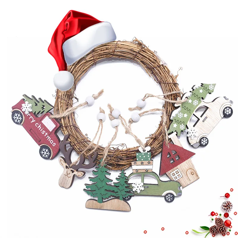 3 шт./компл. Merry Christmas деревянный дом лося шар со снежинками автомобиль подвесная Елочная игрушка Орнамент Рождественские украшения для дома