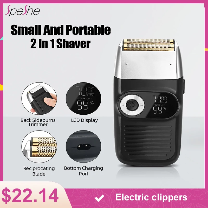 

SPESHE Professional Hair Finishing Machine USB Men's Trimmer Electric Rechargeable LCD Cutting Machine Cordless Haircut Clipper