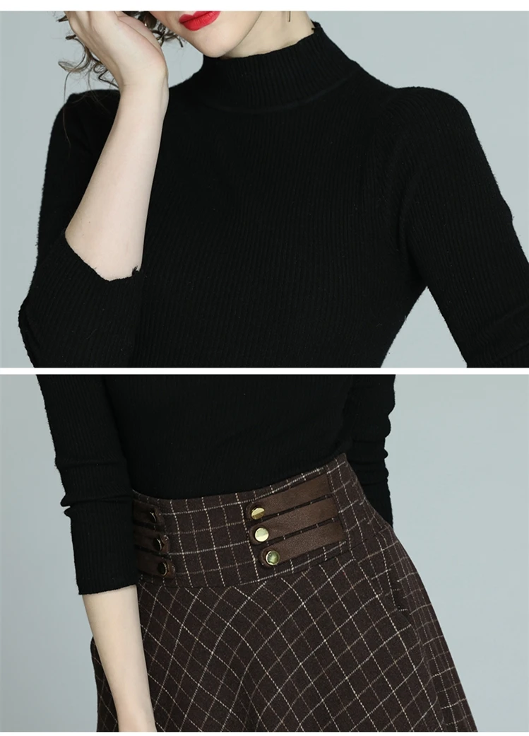 

ZUOMAN Women Autumn Winter Elegant Dress Suit Female Designer Long Maxi Office Party Robe High Quality Vintage Plaid Vestidos