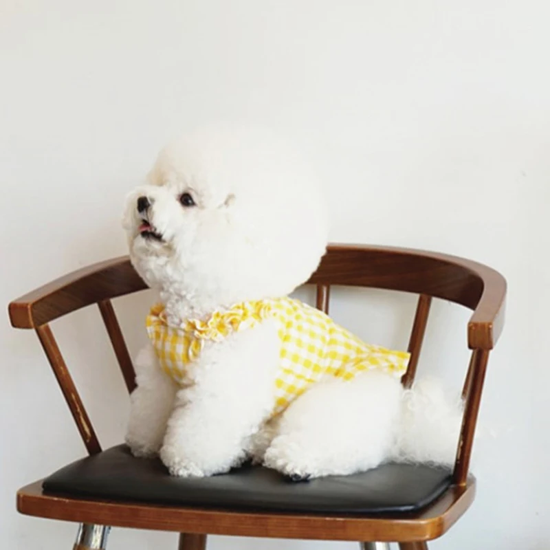 Yellow Skirt for Dogs Poodle Dress Summer Clothes Puppy Breathable Sun Protection Clothing Pets Fashion Pet Products |
