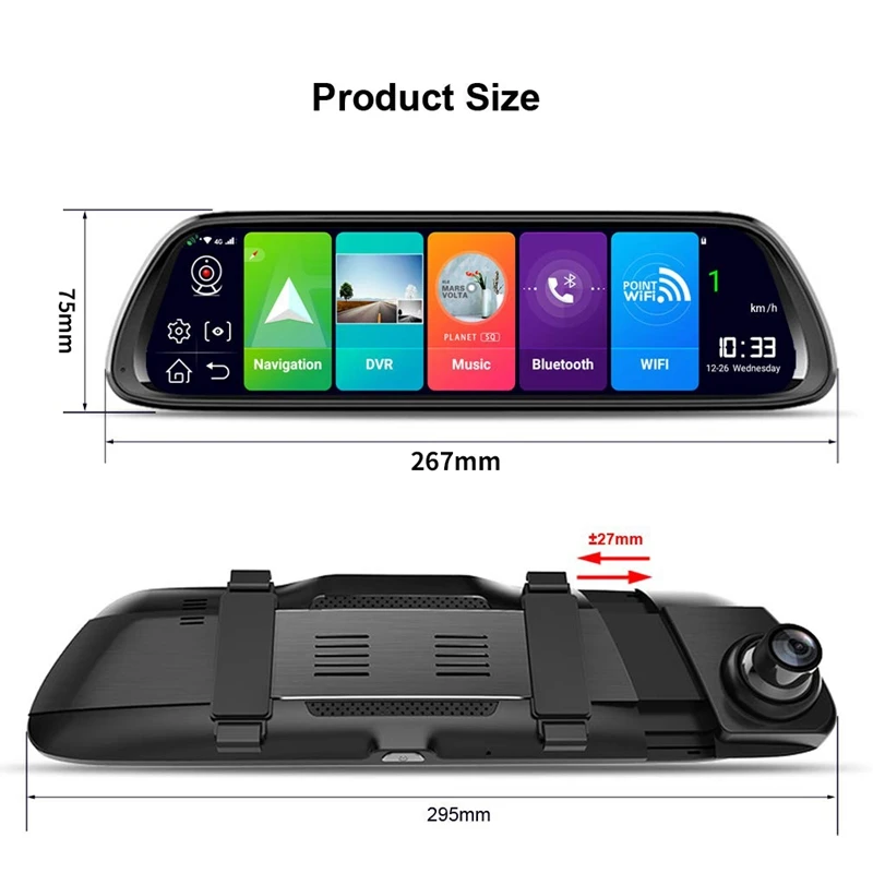 10 дюймов Android 8 1 4G зеркало заднего вида автомобиля Dvr камера Gps навигатор Bluetooth