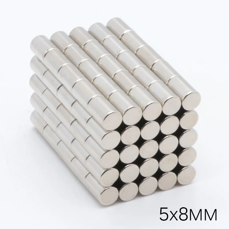 

500pcs 5x8mm Neodymium permanent magnet N35 Dia 5 X8mm Strong Magnets Disc NdFeB Rare Earth For Crafts Models Fridge Sticking