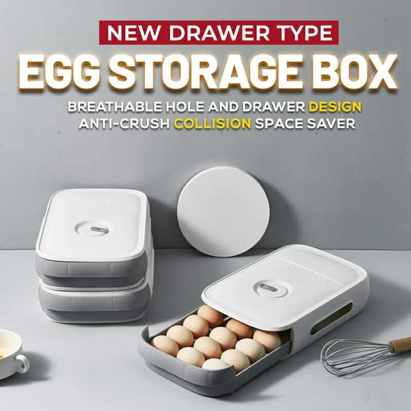 

Eggs Storage Box Holder Container Drawer Type Kitchen Fridge Egg Organizer With Lid Stackable Sealed Fresh-keeping Kitchen Tools