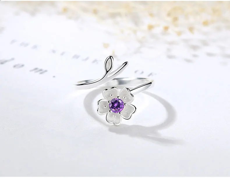 Женское кольцо с цветком вишни JIANERY серебристого цвета в богемном стиле