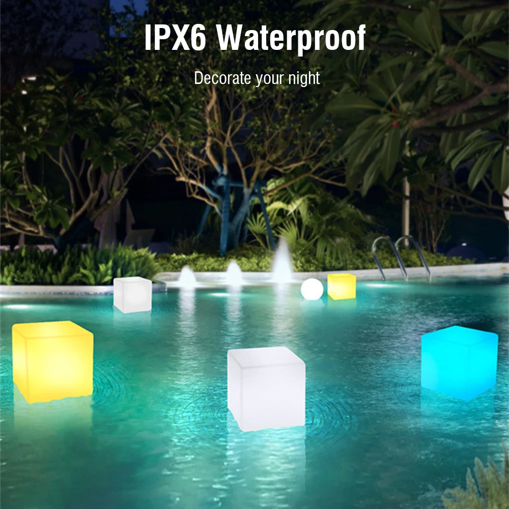 Kopen 10Cm Rgb Led Light Cube Seat Stoel Waterdichte IP68 Oplaadbare Led Verlichting Met Afstandsbediening Voor Bar Home Decor Zwemmen
