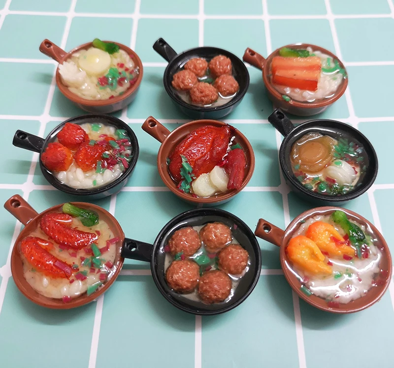 claypot rice 2 шт. 1:6 весы кукольный домик миниатюрные Chinses кухня десерт лапша кукла еда Miniatura blyth bjd кукла кухонные аксессуары - Цвет: claypot rice