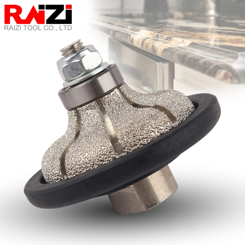 Raizi 1pc Diamond Hand Profile Wheel Ogee Shape for 20/30mm Granite Marble Stone Edge Profiler Vacuum Brazed Router Bit