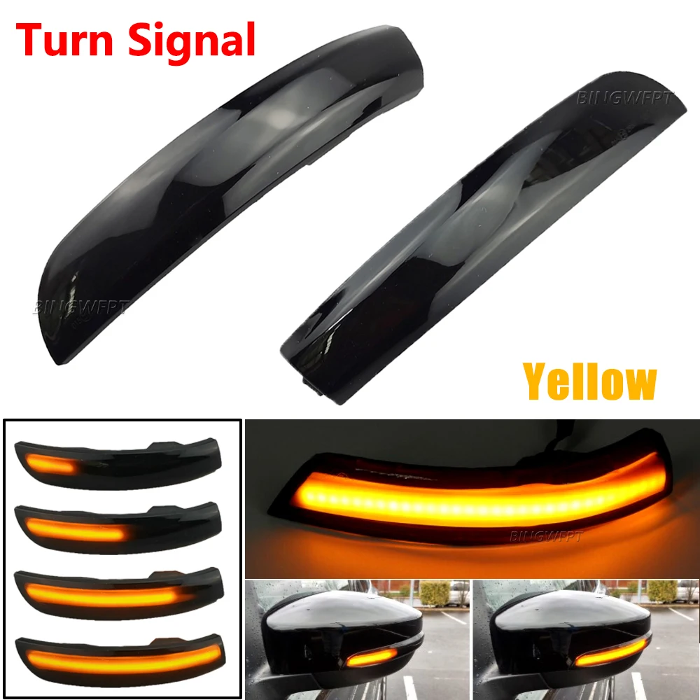 

Flowing Water Blinker LED Dynamic Bicolor Turn Signal Light For Ford Kuga Escape EcoSport 2013-18 Side Mirror Flashing Indicator