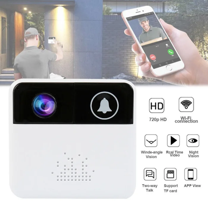 Беспроводной Wi-Fi Смарт-пульт дистанционного видео дверная камера телефон дверной звонок Домофон ИК охранный звонок GV99
