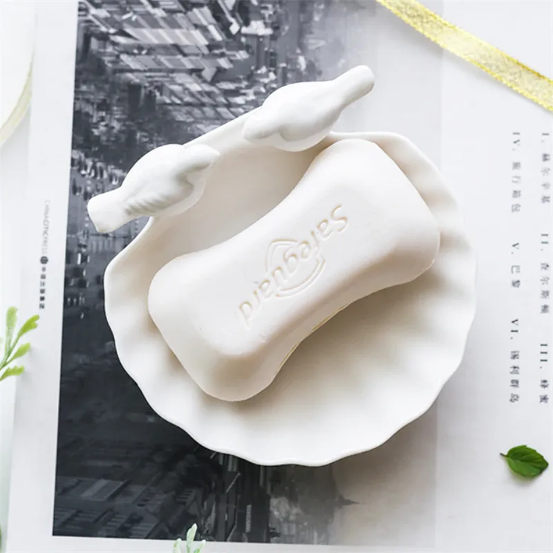 Ceramic Soap Draining Dish White Porcelain Ashtray Home Decor Candy Tray Bathroom Supplies Household Creative Simple Box | Дом и сад