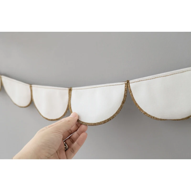 Nordic стене висит украшение гирлянды из флажков хлопка и льна Детская комната фон