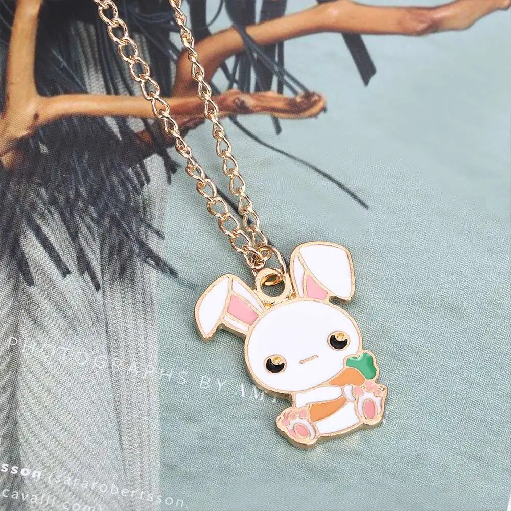 Кулон с эмалью милый мультяшный Кролик морковь модное ожерелье высокого