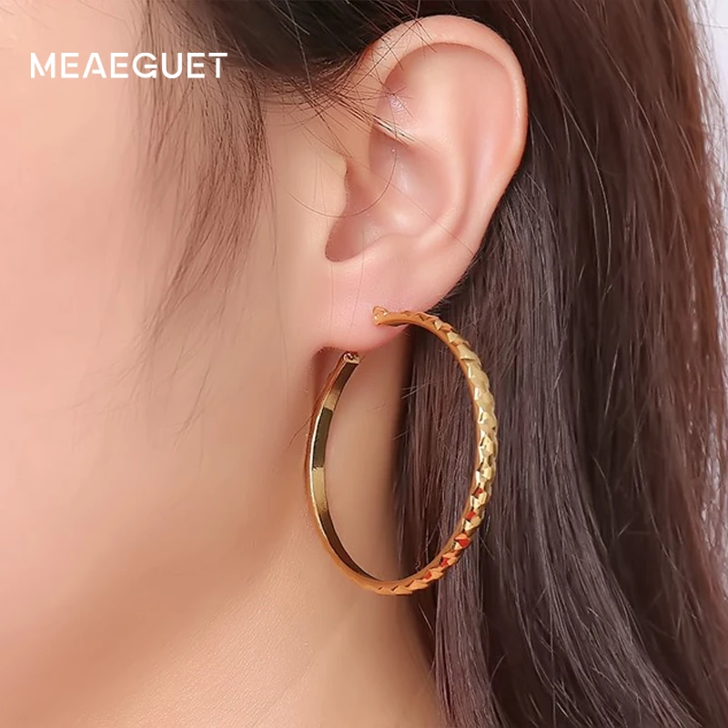 

Big Round Hoop Earring Hyperbole Party Jewelry Gold Color Not Allergic