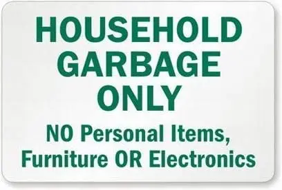 

PixDecor Wall Decor Warning Sign Decor 8x12 Tin Metal Signs Household Garbage Only Safety Sign Novelty Signs Retro Metal Sign