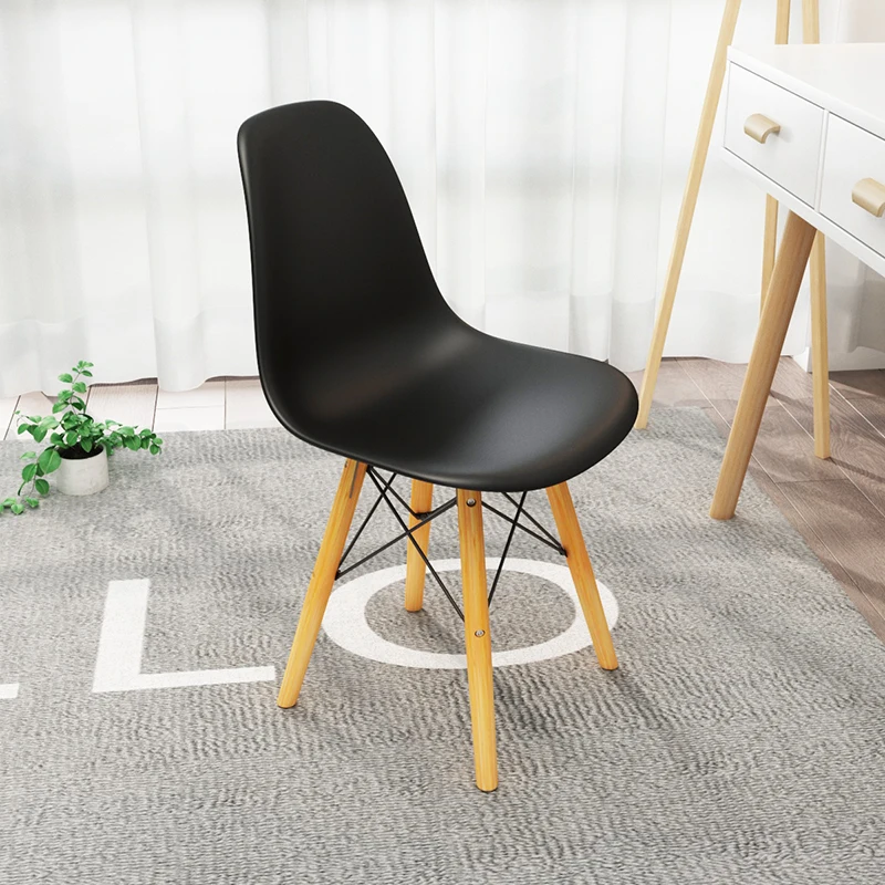 Обеденный стул из цельного дерева спинка для отдыха пластиковый офисное кресло