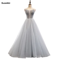 sexy tulle long prom dresses 2019 new arrival backless sweep train beaded a line special occasion evening gowns custom made
