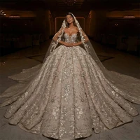 dubai luxury wedding dress plus size chapel train sweetheart vestido de novia appliqued bridal wedding gowns vestidos de novia