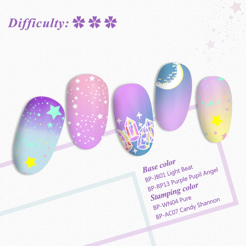 BORN PRETTY внешняя космическая пластина для штамповки ногтей Звездное изображение