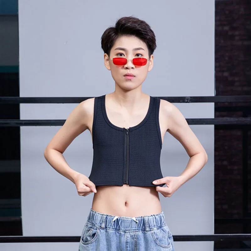 Женский короткий корсет Tomboy в обтяжку майка для лесбиянок средней молнии