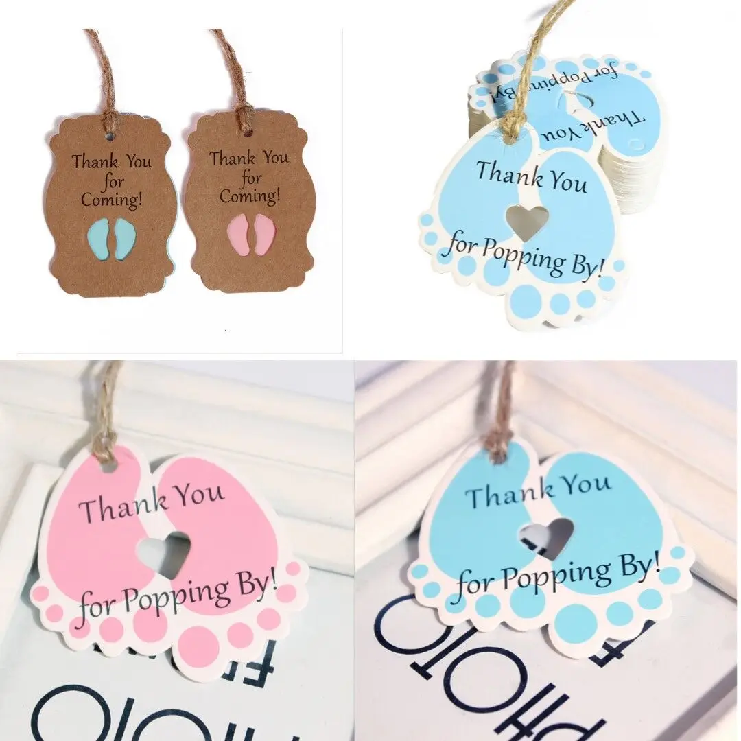 25 шт./компл. Baby Shower Спасибо что заглянули к детские короткие носки для бирки