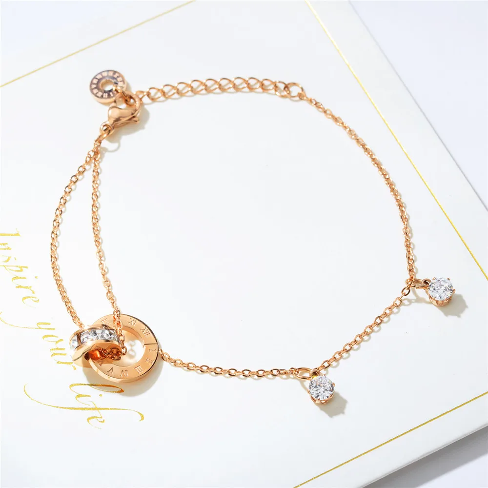 Новое поступление браслет цепочка из нержавеющей стали цвета розового золота с