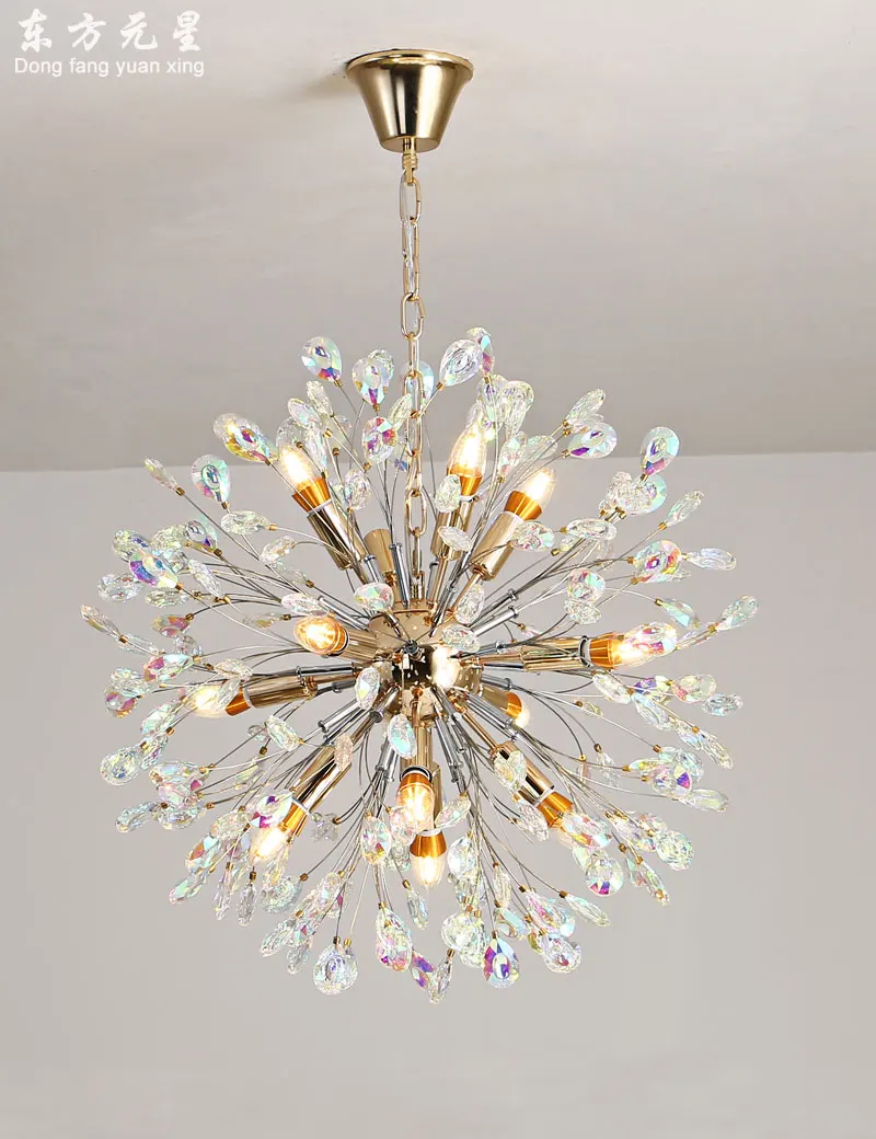 Хрустальная люстра с одуванчиком роскошные светильники сияющая
