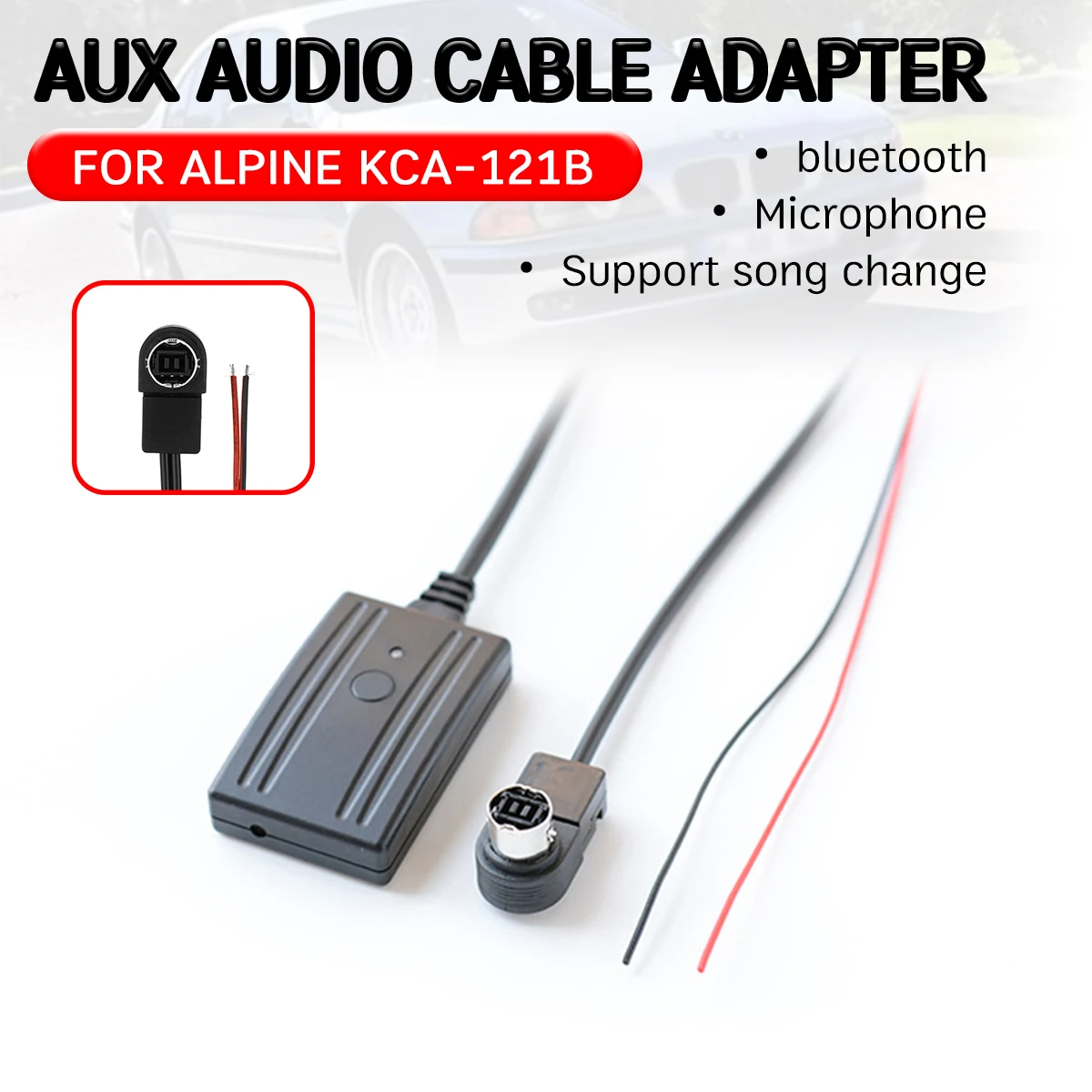 bluetooth Aux Receiver Cable Adapter for ALPINE KCA-121B Hands-free Hifi aux module 9887/105/117/9855/305S Head Unit | Автомобили и