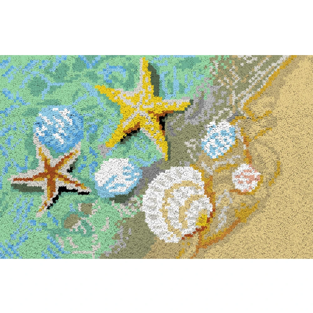 

Embroidery carpet Latch hook rug kit Crochet strings rugs Crafts for adults Tapestry with Pre-Printed Pattern Starfish DIY Rug