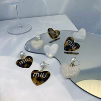 french retro m letter love earrings new trend pearl leopard earrings high sense temperament earrings jewelry gifts wholesale