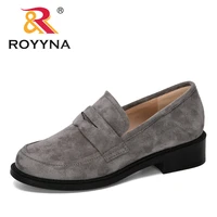 royyna 2019 new arrival flock round toe pumps shoes women slip on buckle daily casual office pumps shoes ladies wedding shoes