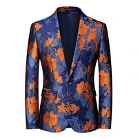 mens suit jacket 2022 new fashion color suit personality stage performance banquet business casual small suit blue